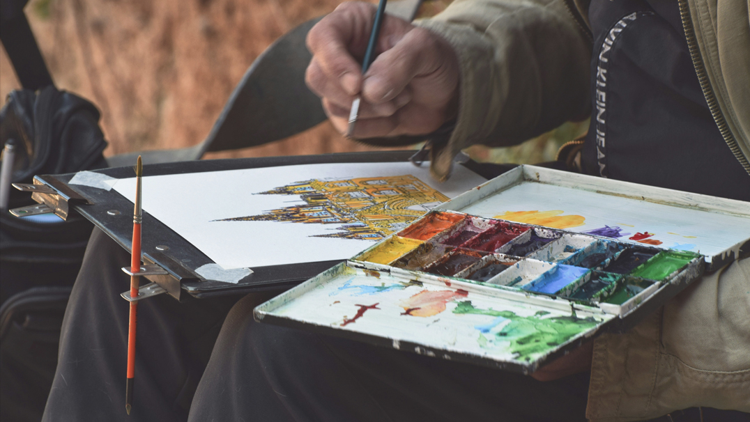 someone painting.
